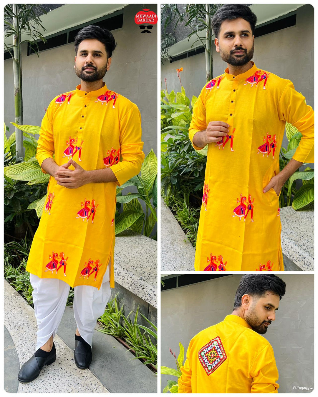 Exclusive Cotton Embroidered Kurta with Premium Silk Dhoti