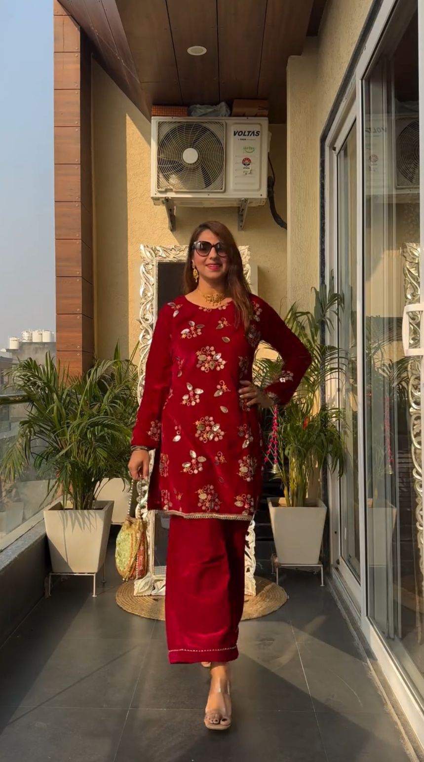 Heavy Viscose Velvet Dazzle Co-Ord Set