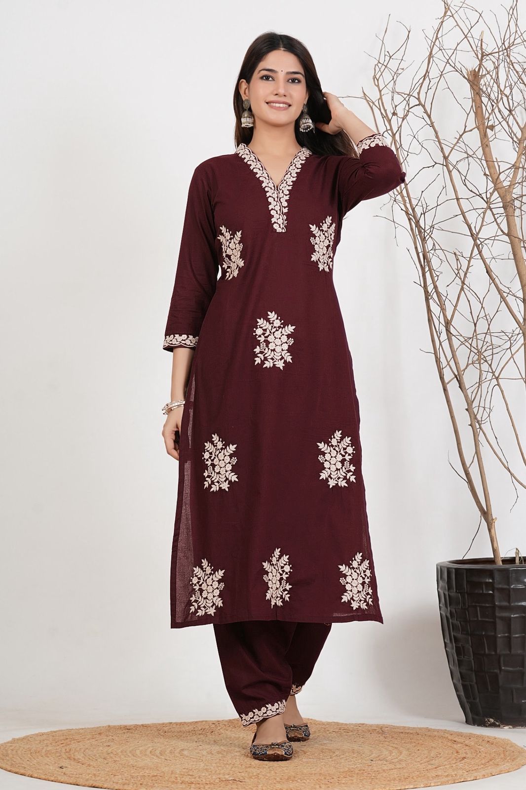 Royal Grace Embroidered Suit Set