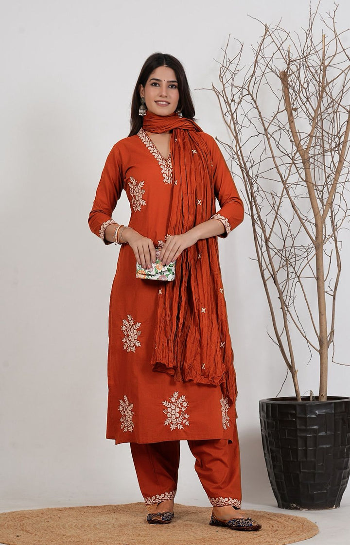 Royal Grace Embroidered Suit Set