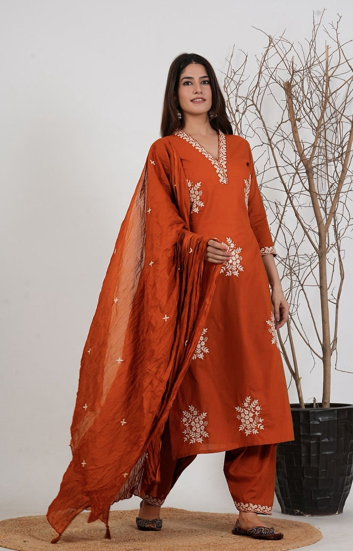 Royal Grace Embroidered Suit Set