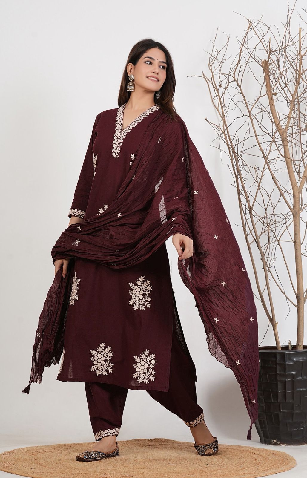 Royal Grace Embroidered Suit Set