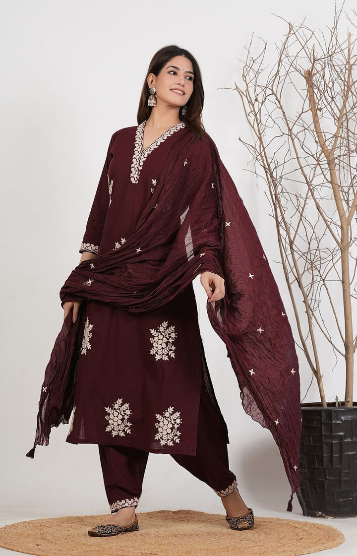 Royal Grace Embroidered Suit Set