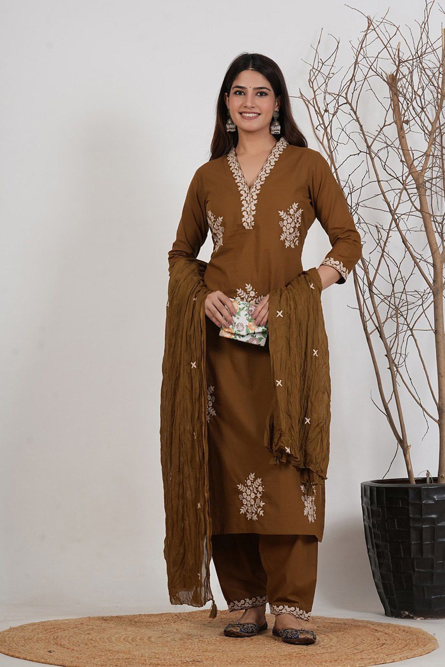 Royal Grace Embroidered Suit Set