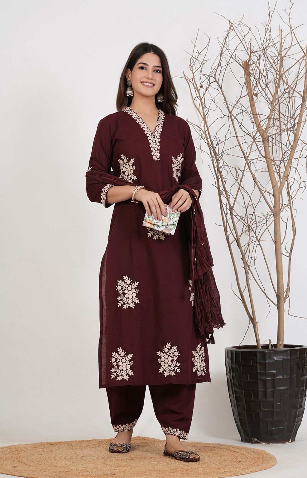 Royal Grace Embroidered Suit Set
