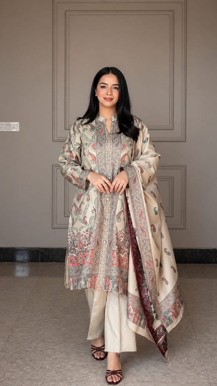 Berry Silk Ready-Made Suit Set
