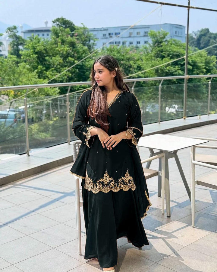 New Designer Party Wear Top & Palazzo Set with Fancy Dupatta