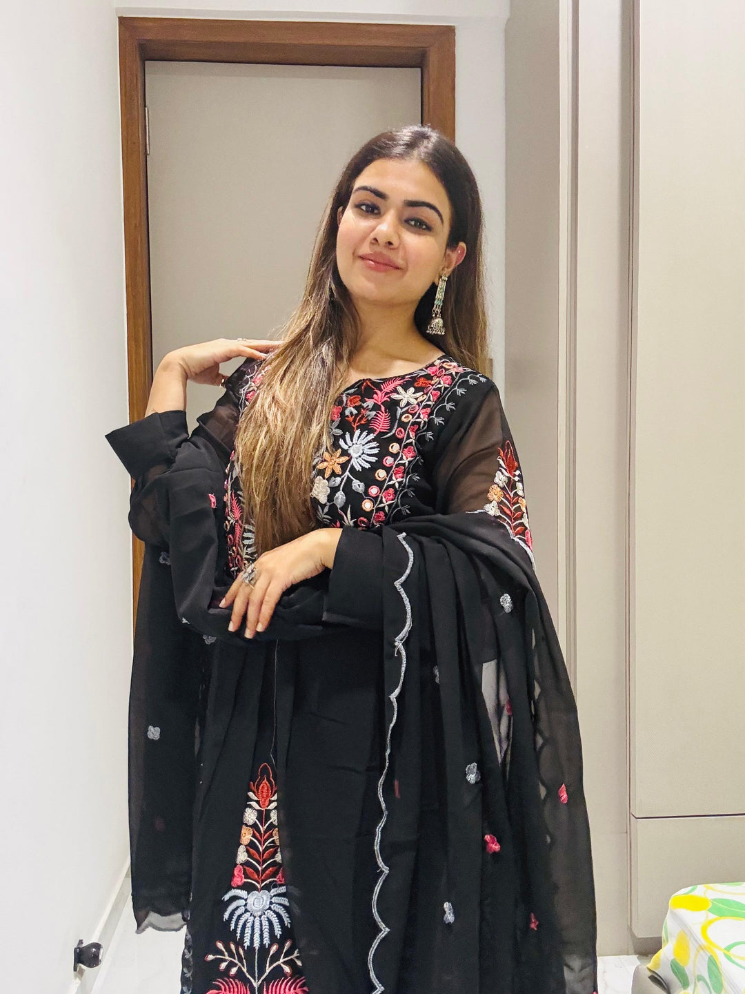Timeless Full Embroidery Work Kurta Ensemble.