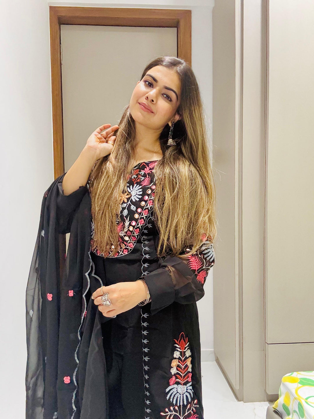 Timeless Full Embroidery Work Kurta Ensemble.