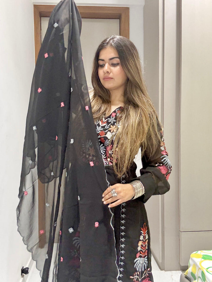 Timeless Full Embroidery Work Kurta Ensemble.