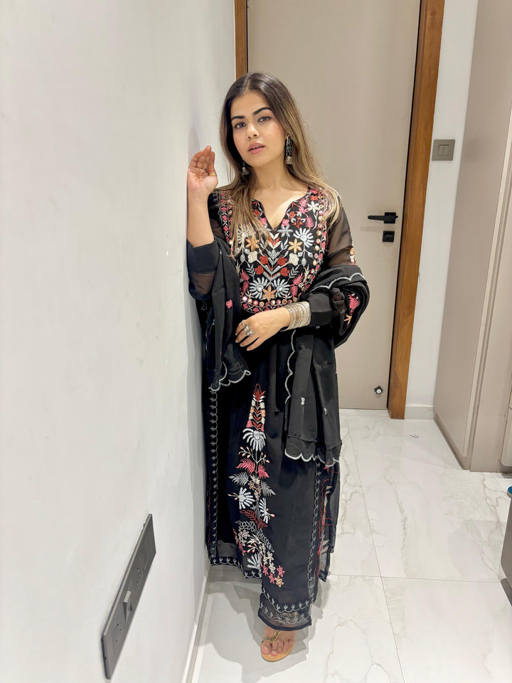 Timeless Full Embroidery Work Kurta Ensemble.