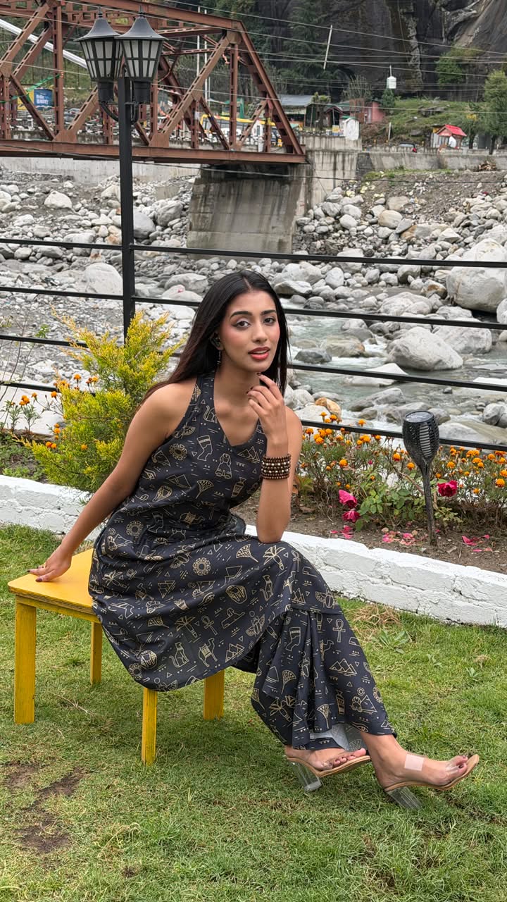 Premium Black & Gold Printed Co-Ord Sets