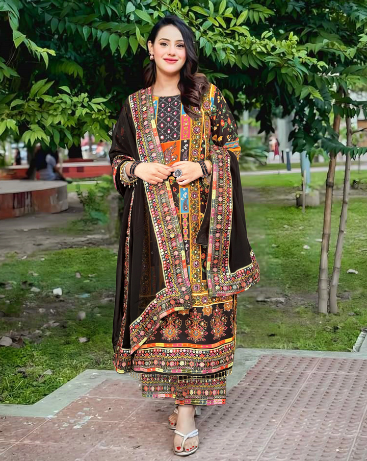 HEAVY PAKISTANI SUIT WITH DUPATTA SET