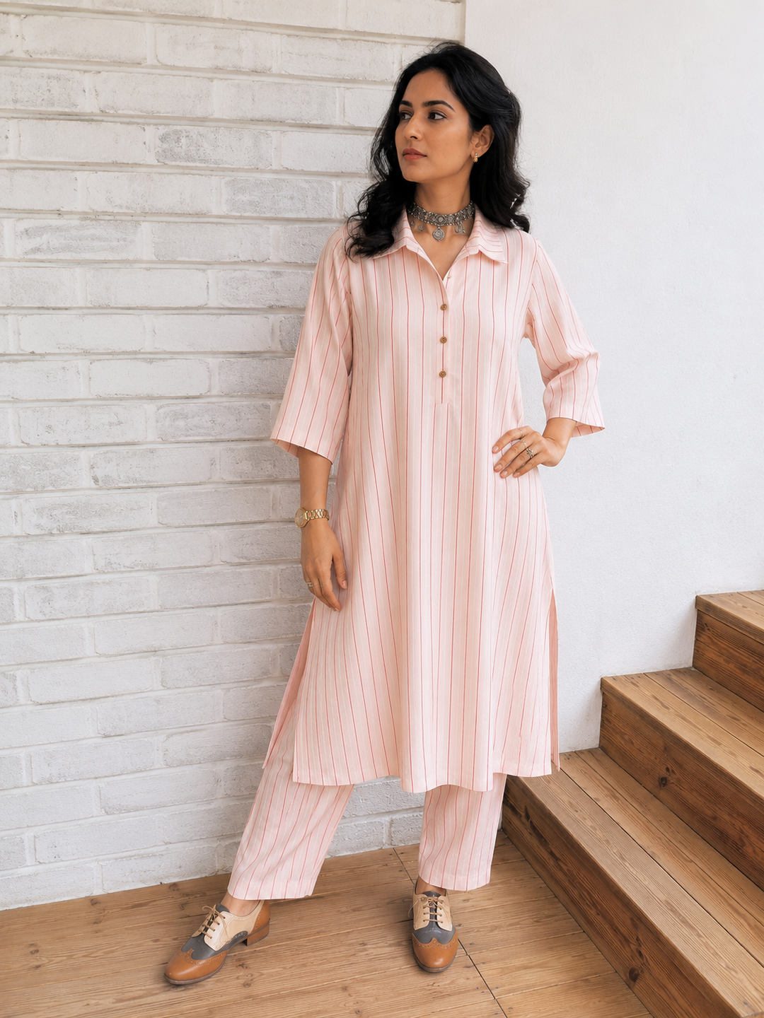 Classic Stripe Cotton Co-Ord Set