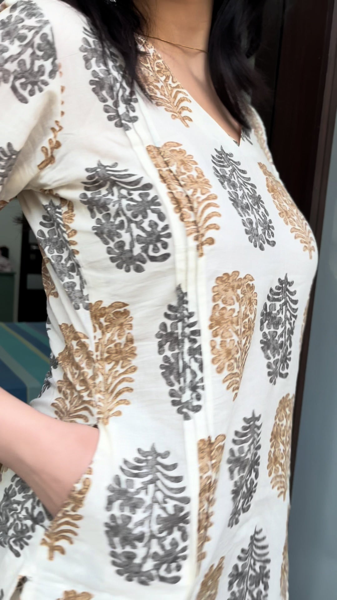 Pure Cotton Co-Ord Set with Elegant Handblock Prints