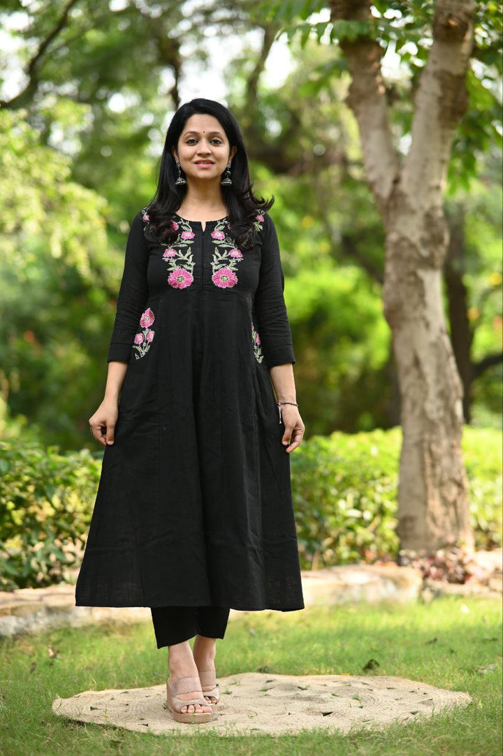 Premium Embroidered Cotton Suit Set with Pockets