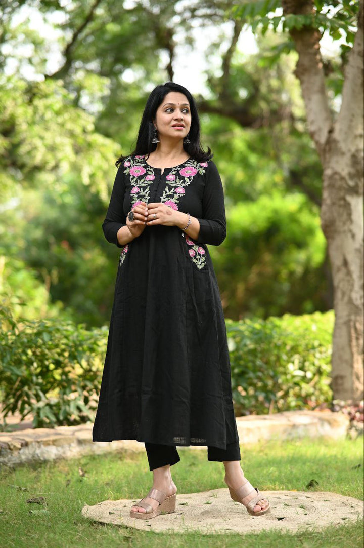 Premium Embroidered Cotton Suit Set with Pockets