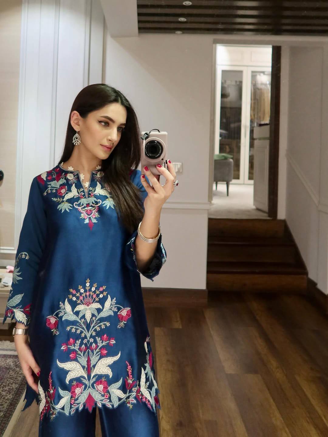 Roselle French Crepe Embroidered Palazzo Set