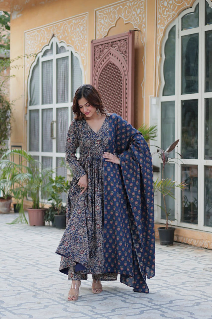 PURE COTTON KURTA BOTTOM WITH DUPATTA :3 piece suit(top,bottom&dupatta)