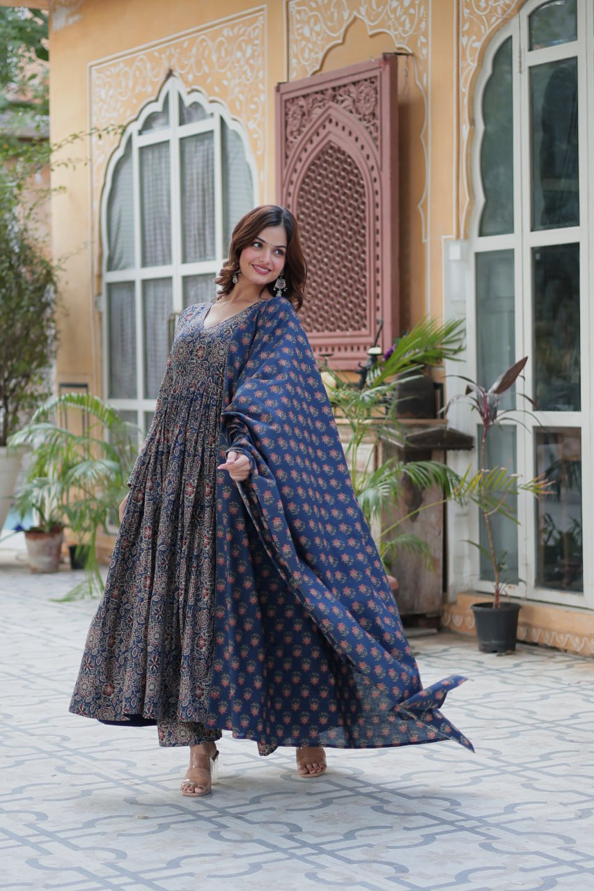 PURE COTTON KURTA BOTTOM WITH DUPATTA :3 piece suit(top,bottom&dupatta)