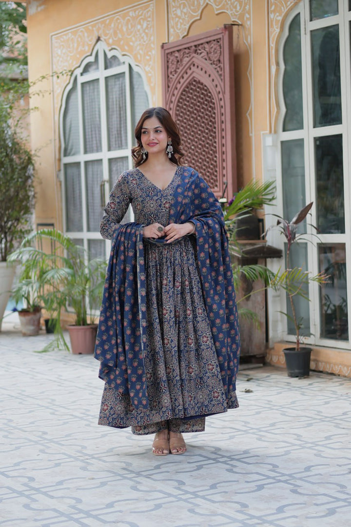 PURE COTTON KURTA BOTTOM WITH DUPATTA :3 piece suit(top,bottom&dupatta)
