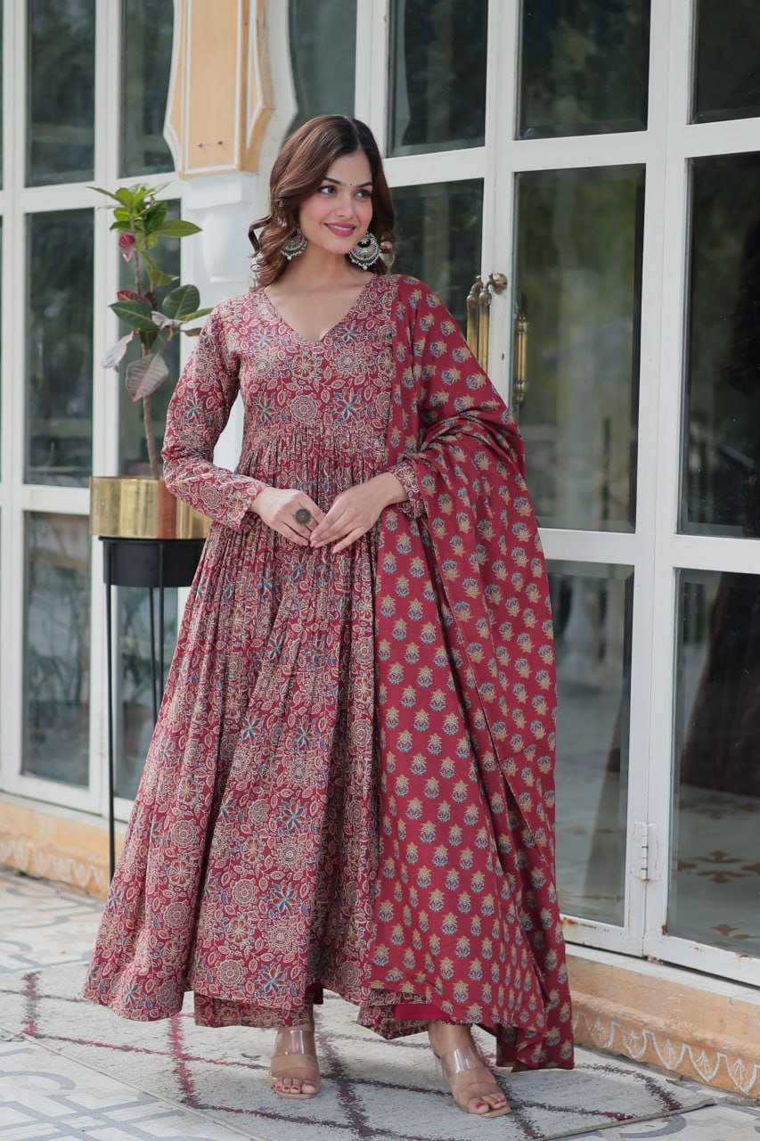 PURE COTTON KURTA BOTTOM WITH DUPATTA :3 piece suit(top,bottom&dupatta)