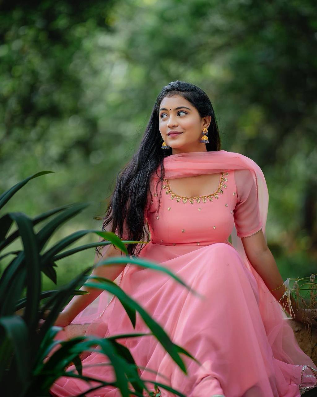 Blossom Pink Anarkali Gown With Dupatta