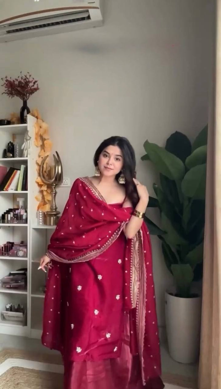 Celestia Luxe Jimi Choo Plazzo Set With Designer Dupatta