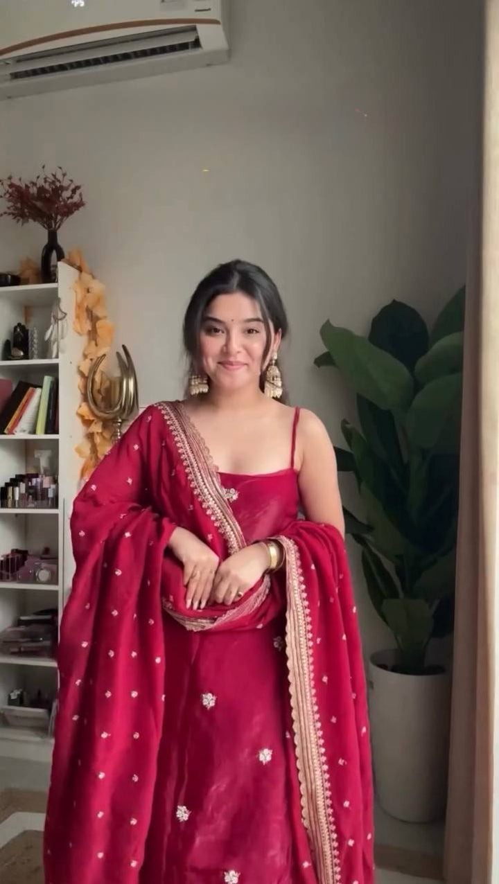 Celestia Luxe Jimi Choo Plazzo Set With Designer Dupatta