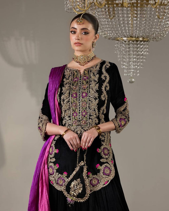 Designer Viscose Velvet Farshi Salwar Suit Set
