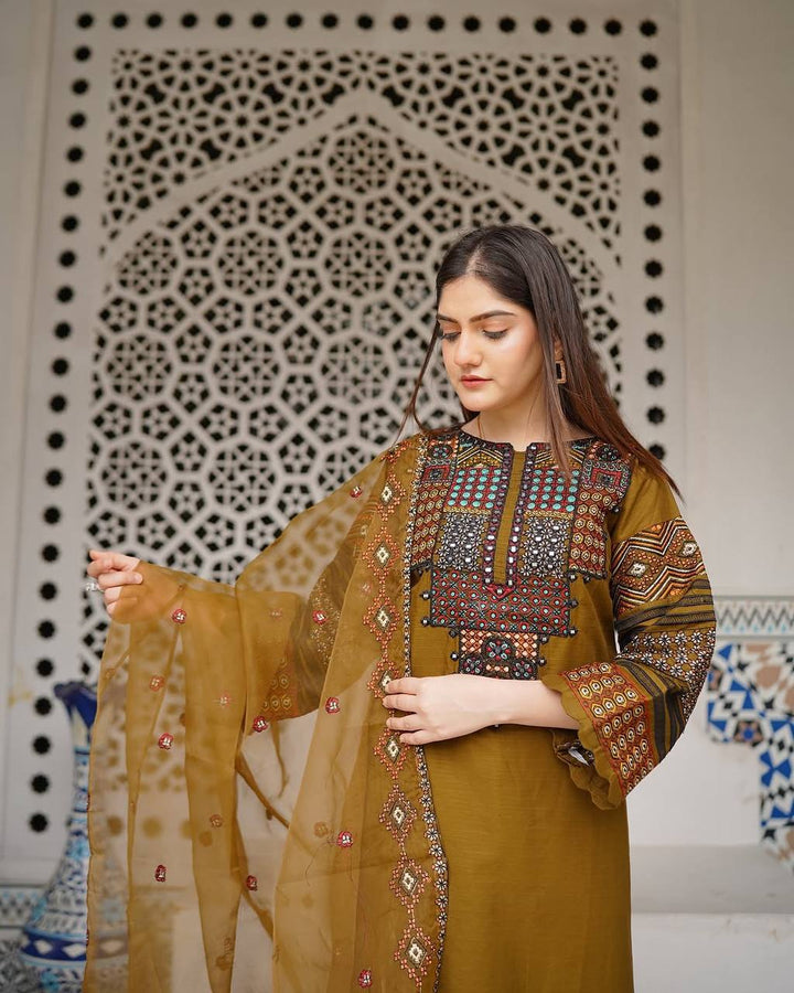 TRENDING ROMAN SILK FABRIC TOP PANT WITH DUPATTA :3 piece suit(top,bottom&dupatta)