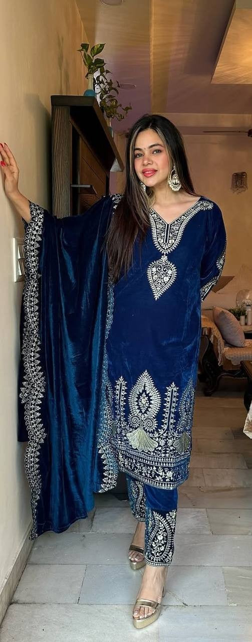 Designer Party Wear Velvet Ensemble
