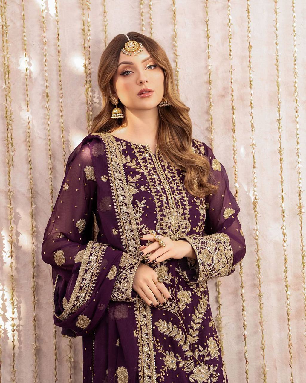 Grace Meets Glamour – Designer Georgette Top with Plazzo & Dupatta