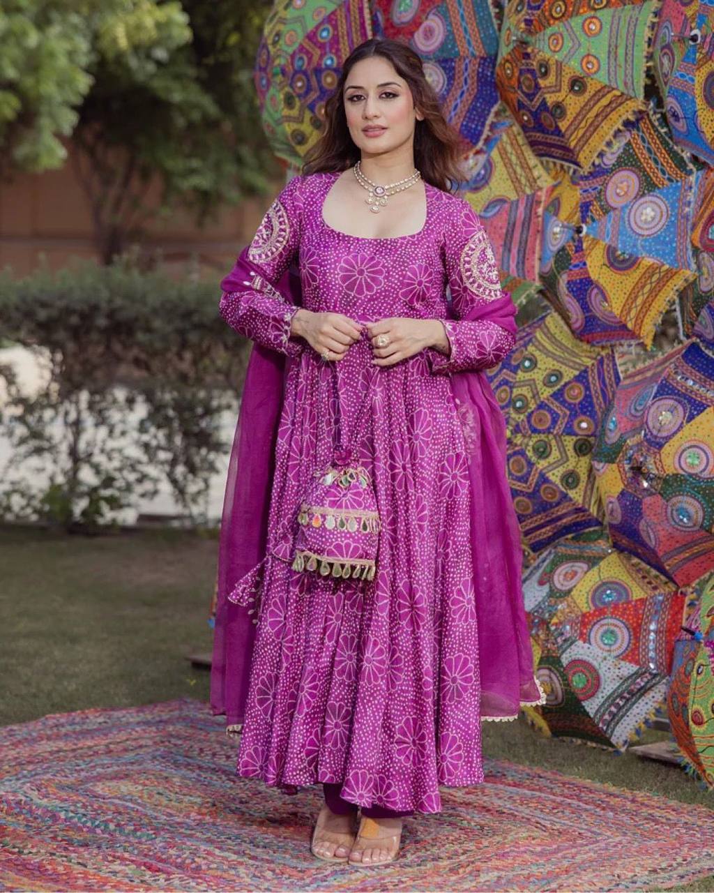 Exclusive Bhandhni Digital Print Anarkali Collection A Perfect Blend Of Tradition