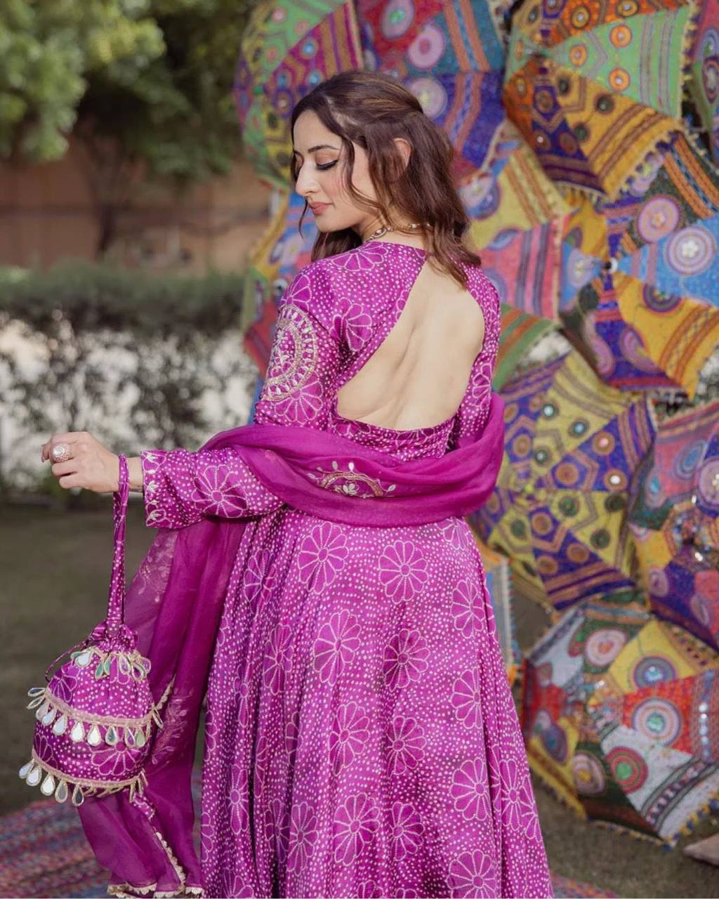Exclusive Bhandhni Digital Print Anarkali Collection A Perfect Blend Of Tradition