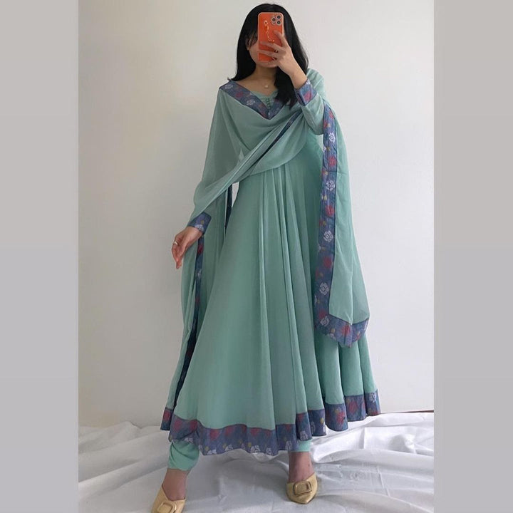 BEAUTIFUL FAUX GEORGETTE GOWN WITH DUPATTA