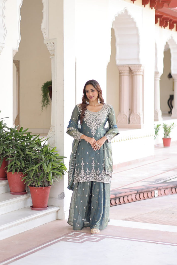 Fendi Silk Coding Sequins Sharara Set