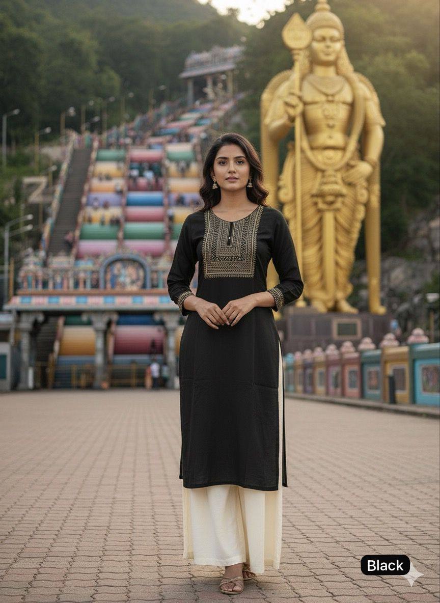 Trending Heavy Embroidery Work Kurti With Palazzo