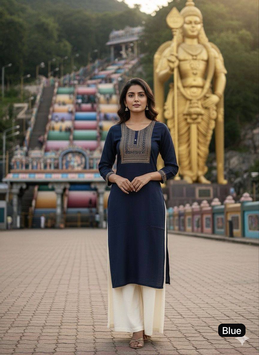 Trending Heavy Embroidery Work Kurti With Palazzo