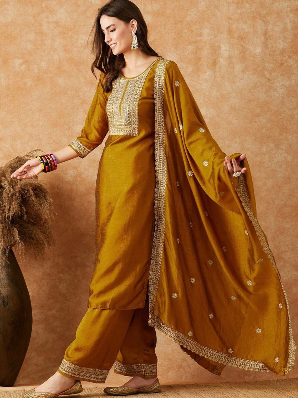 The Elegant Embroidered Vichhitra Set