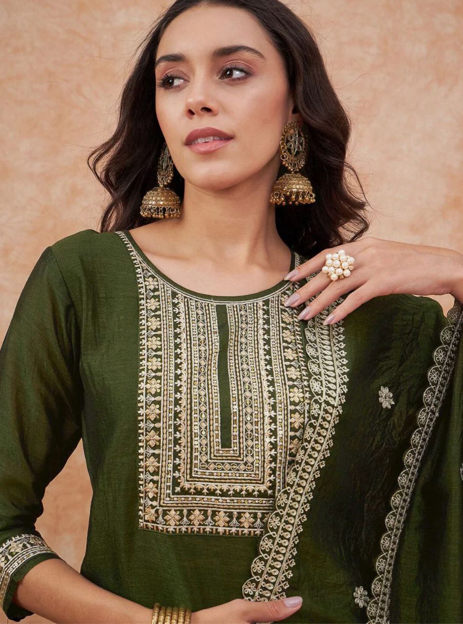 The Elegant Embroidered Vichhitra Set