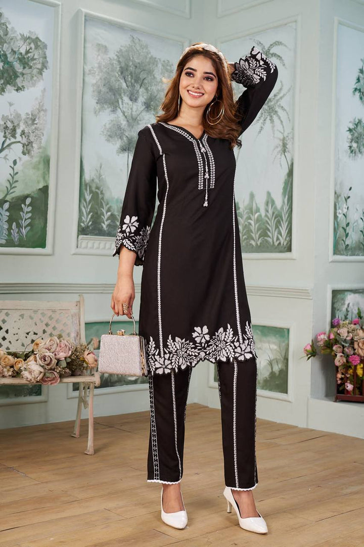 New Embroidered Reyon Co-Ord Set