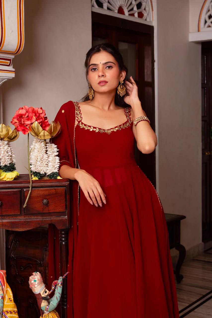 Designer Real Mirror Handwork Festive Palazzo Suit Set