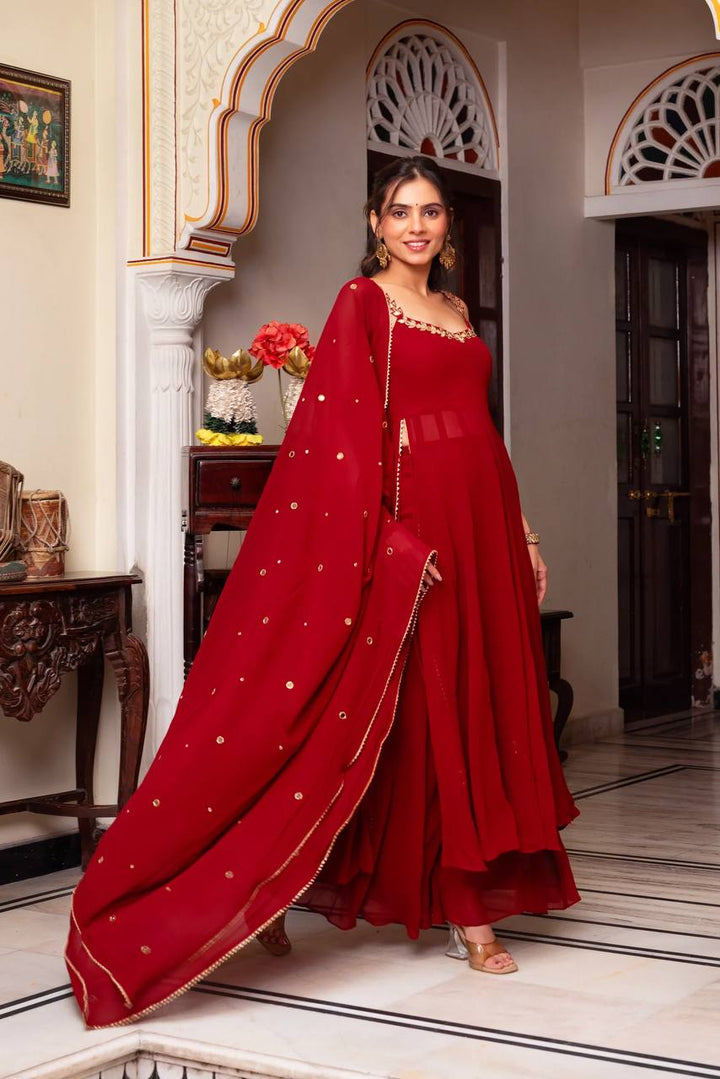 Designer Real Mirror Handwork Festive Palazzo Suit Set