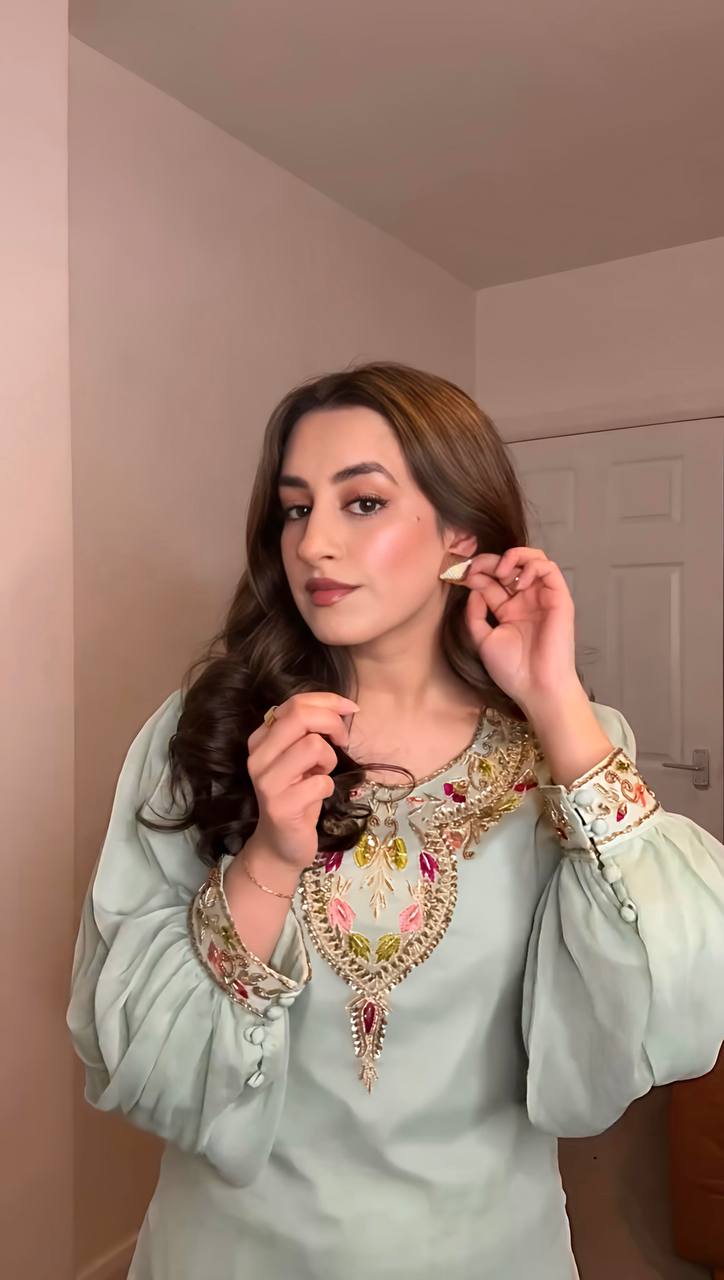 Ready-to-Wear 3-Piece Ensemble Faux Georgette Top Palazzo Set