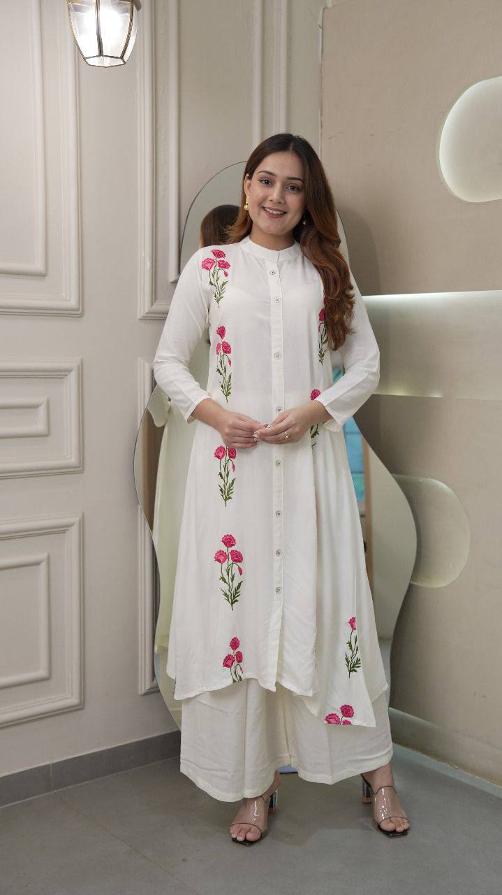 Elegant Rayon Kurti with Palazzo Set