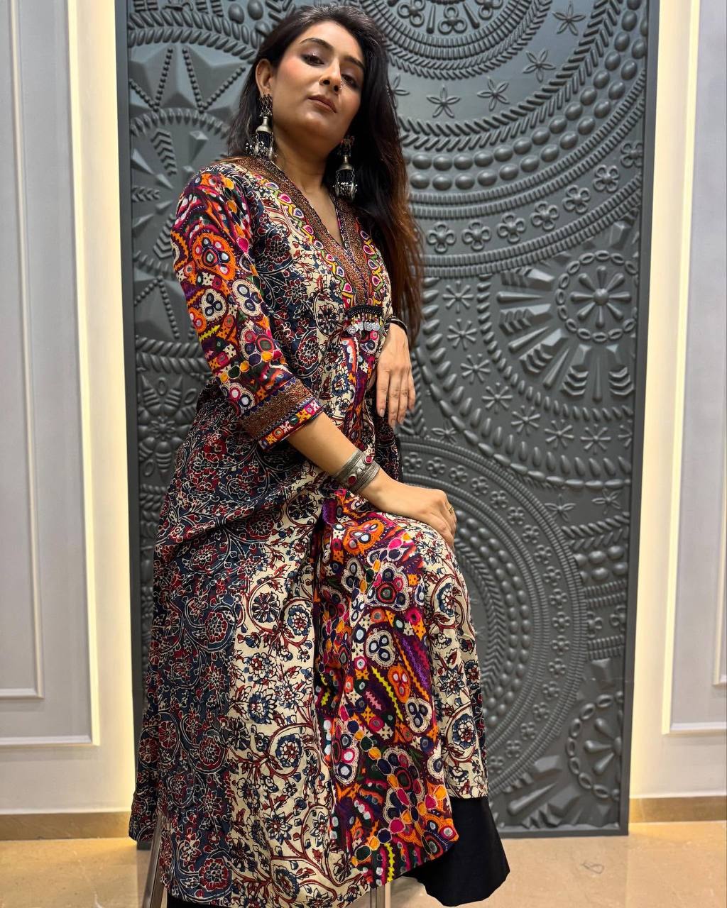 Trendy Printed Reyon Kurta Plazzo Set