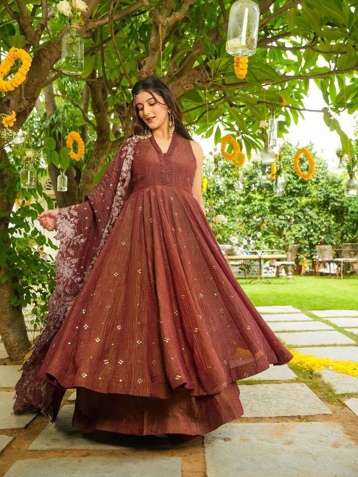 Elegant Embroidered Crunchy Fabric Sharara Set with Dupatta
