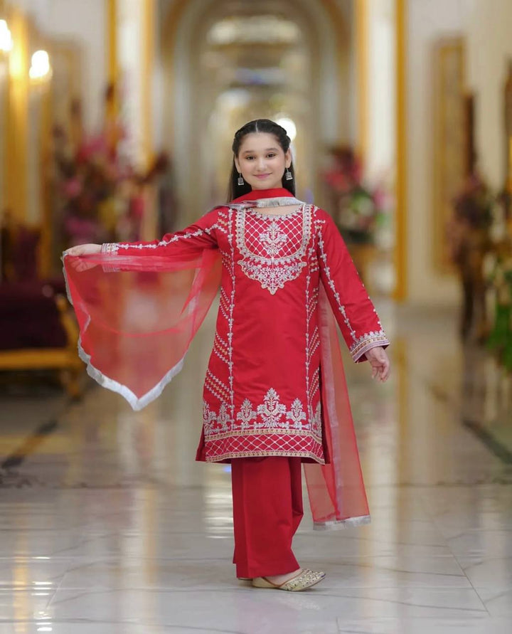 Elegant Crepe Silk Embroidered Suit Set