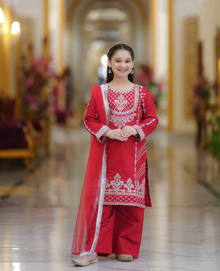 Elegant Crepe Silk Embroidered Suit Set
